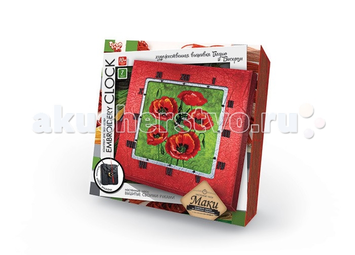 

Danko Toys Комплект для творчества Embroidery clock Маки, Комплект для творчества Embroidery clock Маки