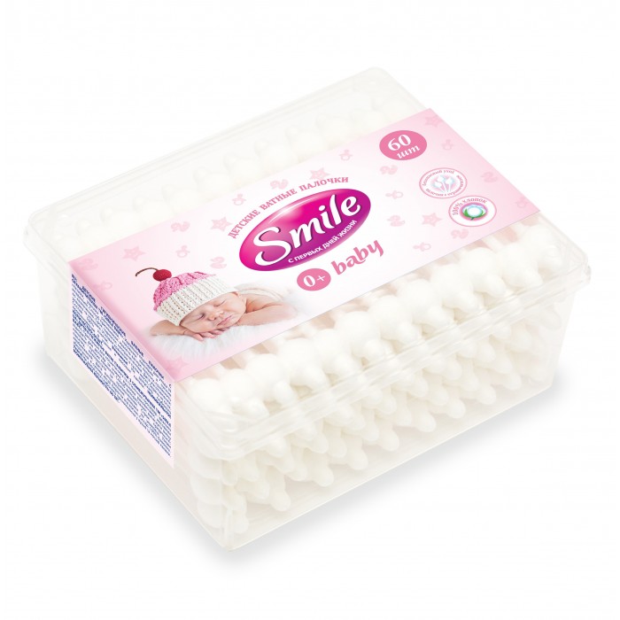 Уход за малышом Smile Детские ватные палочки 60 шт.