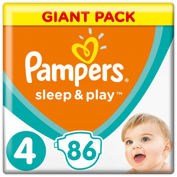 

Pampers Подгузники Sleep & Play Maxi р.4 (9-14 кг) 86 шт., Подгузники Sleep & Play Maxi р.4 (9-14 кг) 86 шт.
