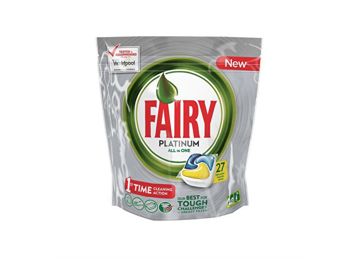 фото Fairy p&g platinum all in 1 ср-во д/мытья посуды в капсулах д/автоматич посудомоечных машин лимон 27шт