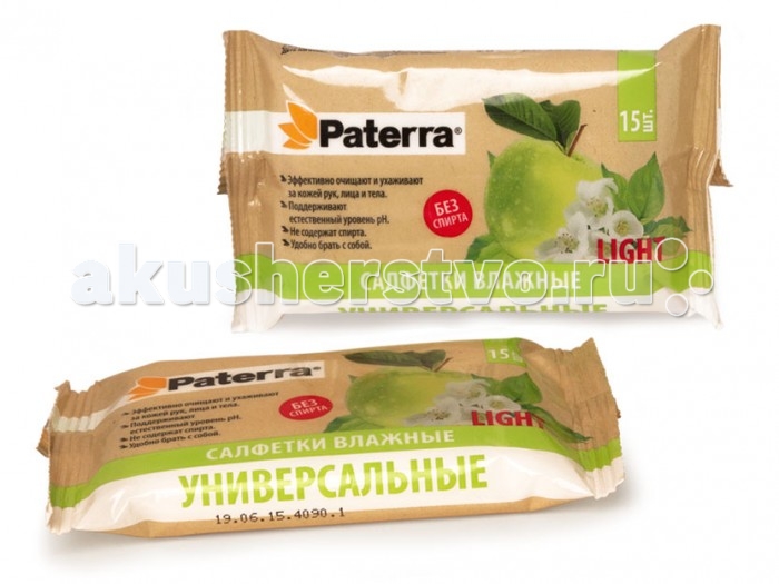 Салфетки Paterra Влажные салфетки универсальные Light 15 шт. paterra