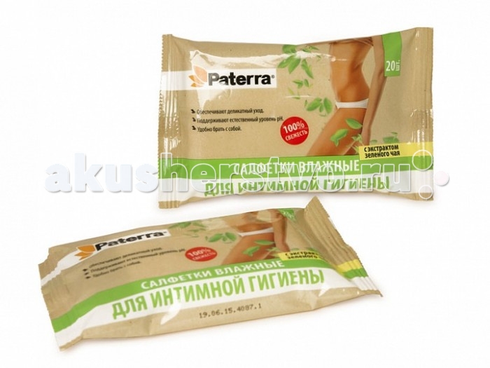 Салфетки Paterra Влажные салфетки для интимной гигиены 20 шт. paterra