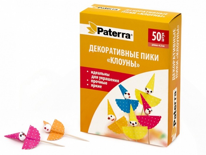 Товары для праздника Paterra Декоративные пики Клоуны 50 шт.