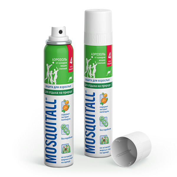 Средства от насекомых Mosquitall Аэрозоль от комаров Защита для взрослых 100 мл от комаров