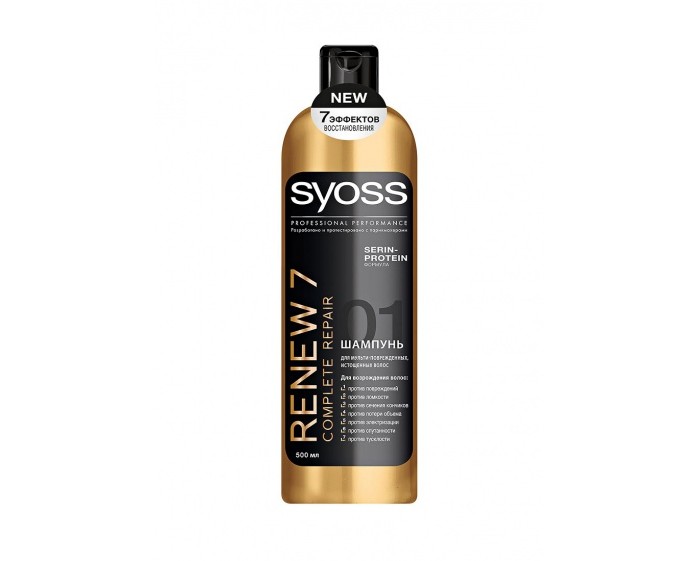 Косметика для мамы Syoss Renew 7 Шампунь для мульти-поврежденных истощенных волос 500 мл kao шампунь essential rich premier для поврежденных волос 500 мл