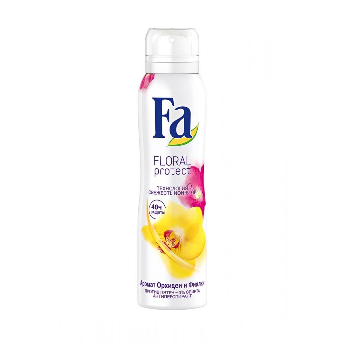 Косметика для мамы Fa Дезодорант-антиперспирант аэрозоль Floral Protect Орхидея & Фиалка 150 мл дезодорант ролл 48 часов молодежный lavilin 65 мл hlavin