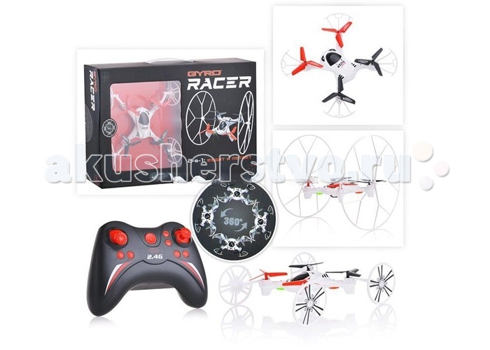 

1 Toy Gyro-Racer Квадрокоптер 2 в 1 ездит и летает