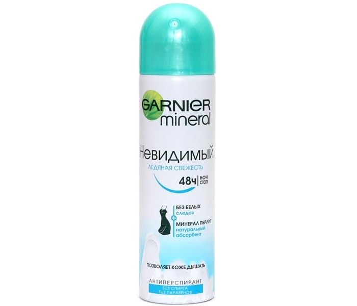 Косметика для мамы Garnier Mineral Дезодорант-спрей Невидимый Ледяная свежесть 150 мл дезодорант garnier термозащита женский