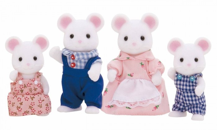 Игровые наборы Sylvanian Families Игровой набор Семья белых мышей игрушка sylvanian families семья чёрно белых котов 5181