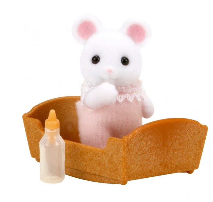 фото Sylvanian families игровой набор малыш белый мышонок