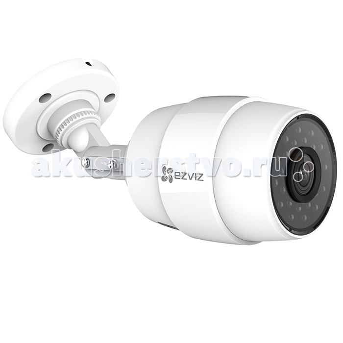 Ezviz Уличная IP-камера C3C Wi-FiУличная IP-камера C3C Wi-Fi Ezviz Уличная IP-камера C3C Wi-FiУличная IP-камера C3C Wi-FiEzviz Уличная IP-камера C3C Wi-Fi - компактная уличная Wi-Fi камера с HD качеством видео и ИК-подсветкой до 30 м. Особенности: данная модель имеет простую систему крепления высокий уровень влаго- и пылезащиты, благодаря чему может быть установлена в любом подходящем месте, легко перенесет непогоду и температурные перепады питается от стандартного адаптера имеет широкий угол обзора и оборудована ИК-подсветкой до 30м для съемки в ночное время суток детектор движения фиксирует любые изменения и оповещает об этом пользователя прямую трансляцию происходящего можно посмотреть со смартфона или планшета, подключившись к устройству через приложение возможна запись видео на microSD-карту до 128 Гб Технические характеристики: разрешение матрицы- 1.0 Мп размер и тип сенсора- 1/3 CMOS разрешение- 1280x720 фокусировка- фиксированная объектив 2.8 мм чувствительность: 0.02 лк (F2.0,AGC вкл), 0 лк с IR частота кадров в режиме видео- 25 угол обзора- 92° по горизонтали, 114° по диагонали дальность действия ИК: до 30 метров формат записи видео: H.264 поддержка карт памяти: MicroSD до 128ГБ WDR (широкий динамический диапазон - съемка в условиях яркого света) простая настройка через облако EZVIZ двойное шифрование записи рабочая температура: от - 30°С до +60°С Размеры: 176.3 x 83.5 x 69.8 мм<br>