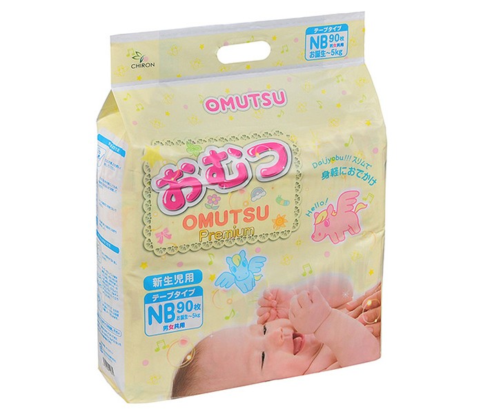 Omutsu Подгузники детские NB (0-5 кг) 90 шт.