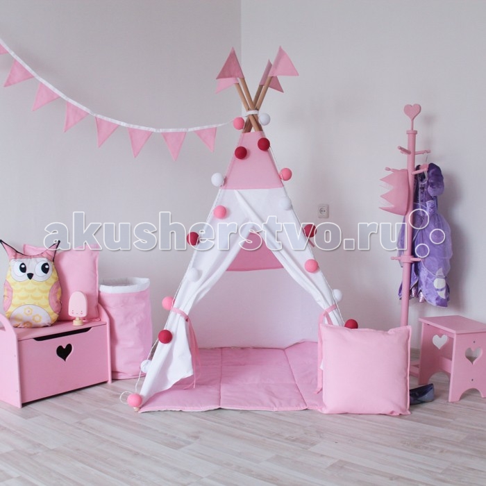 VamVigvam Вигвам Simple Pink с окномВигвам Simple Pink с окном VamVigvam Вигвам Simple Pink с окномВигвам Simple Pink с окномVamVigvam Вигвам Вигвам Simple Pink с окном сделан полностью из натуральных экологичных материалов. Ткань - 100% хлопок высокого качества. Рейки - шлифованная береза. Длина 180 см, диаметр 2,2 см. Скосы на концах реек, отверстия под крепеж ткани в верхней части реек. Высота вигвама в собранном виде 160 см. Основание 110 х 110 см. В комплект вигвама входит: 4 рейки, ткань, веревка, мягкие наклейки на нижнее основание реек, инструкция по сборке. Вес комплекта в упаковке 2,6 кг.<br>