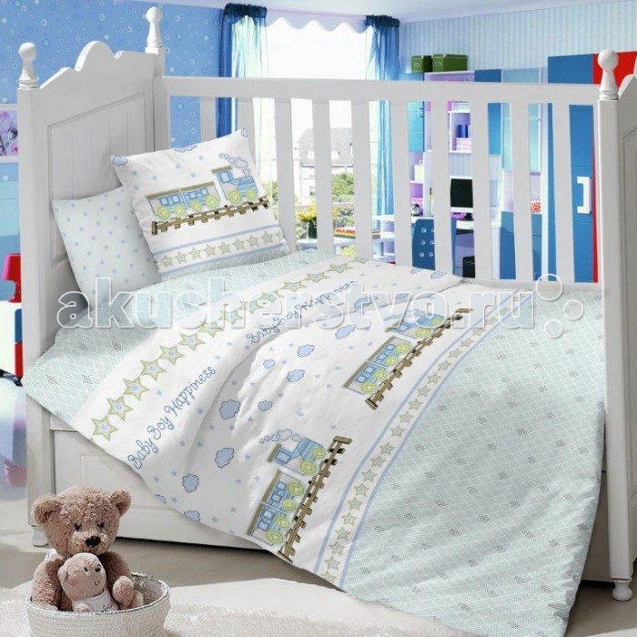 Комплект в кроватку Dream Time Baby boy Happiness (3 предмета)Baby boy Happiness (3 предмета) Комплект в кроватку Dream Time Baby boy Happiness (3 предмета)Baby boy Happiness (3 предмета)Комплект в кроватку Dream Time Baby boy Happiness (3 предмета), состоящий из наволочки 40х60 см, простыни 110х150 см и пододеяльника 110х145 см, выполнен из качественной ткани, специально для детских кроваток. Комплект рассчитан специально для малышей от 0 до 4 лет. Сатин прочная и плотная ткань с диагональным переплетением хлопковой нити. Несмотря на повышенную плотность, этот материал отличается необыкновенной мягкостью и шелковистой фактурой. Высокая плотность материала обеспечивает его долговечность и способность выдерживать многочисленные стирки на протяжении многих лет. Белье при этом продолжает оставаться все таким же ярким и привлекательным, поскольку ткань не линяет, не скатывается и не садится. Такой комплект идеально подойдет для кроватки вашего малыша. На нем ребенок будет спать здоровым и крепким сном. Тон изделия может незначительно отличаться от изображения.<br>
