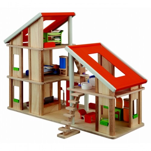 фото Деревянная игрушка Plan Toys Кукольный домик Шале с мебелью