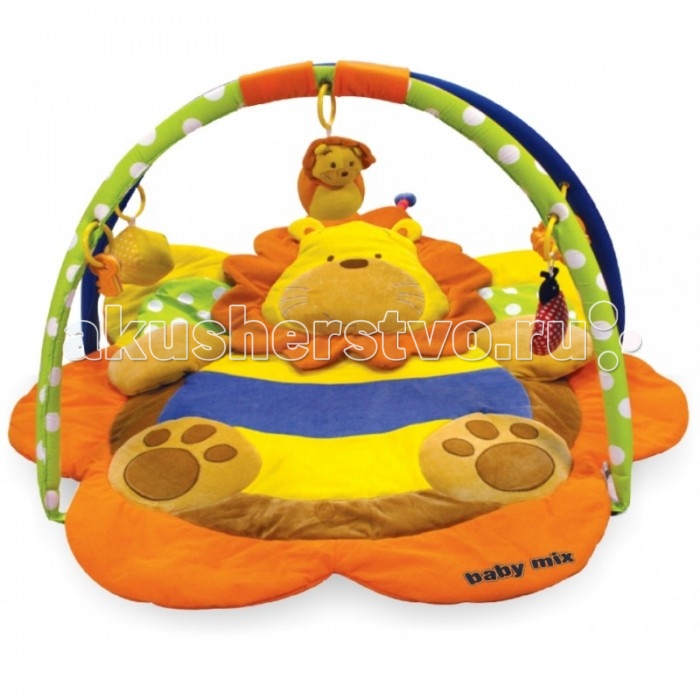 Развивающий коврик Baby Mix Лев 3134СЛев 3134С Развивающий коврик Baby Mix Лев 3134СЛев 3134СBaby Mix Развивающий коврик Лев 3134С- это целая игровая площадка, в которой есть все необходимое для занимательной игры и развития малыша. Он будет интересен как совсем маленьким крошкам, так и подросшим карапузам. Яркие тона игрового поля, красочные подвесные игрушки - вот те особенности, которые привлекают внимание ребенка.<br>