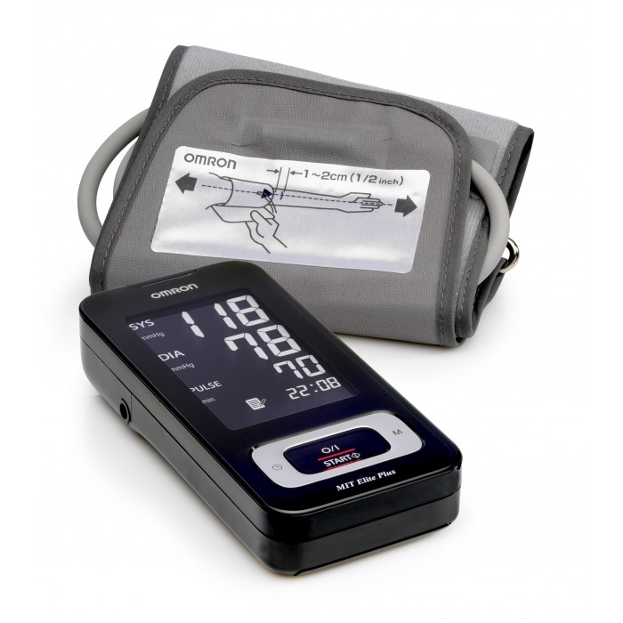 Omron Тонометр Mit Elite PlusТонометр Mit Elite Plus Omron Тонометр Mit Elite PlusТонометр Mit Elite PlusOmron Тонометр Mit Elite Plus с укоренным измерением – бездекомпрессионным методом. Технология Intellisense – это запатентованная технология интеллектуального измерения, используемая только в тонометрах Omron во всем мире. Электронные тонометры Omron обеспечивают максимальную точность измерений. Каждый тонометр имеет клинически апробированный алгоритм измерения артериального давления. Особенности: Подсветка дисплея. Веерообразная манжета 22-32 см – это манжета, форма которой напоминает веер. Манжета обеспечивает равномерное распределение давления на всем участке артерии, находящемся под манжетой. Это является залогом точного результата и сводит к минимуму болевые ощущения от сдавливания руки манжетой. Индикатор аритмии - функция определения нерегулярного сердцебиения. Возможность подключения к компьютеру. Вы можете перенести данные из памяти тонометра в специальную программу. Индикатор движения. Если во время проведения измерения Вы двигались, на экране появится индикатор движения. Повторите измерение, не двигаясь. Расчет среднего значения 3-х измерений за 10 минут. Индикатор повышенного давления. Объем памяти: 90 измерений с регистрацией даты и времени + гостевой режим.<br>