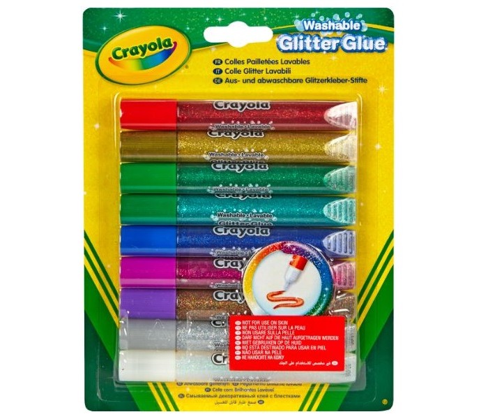 фото Crayola клей с блестками 9 цветов