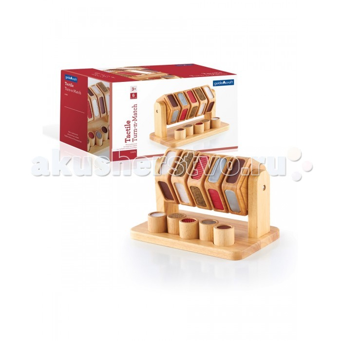 

Деревянная игрушка Guidecraft Сортер тактильный Tactile Turn'N Match