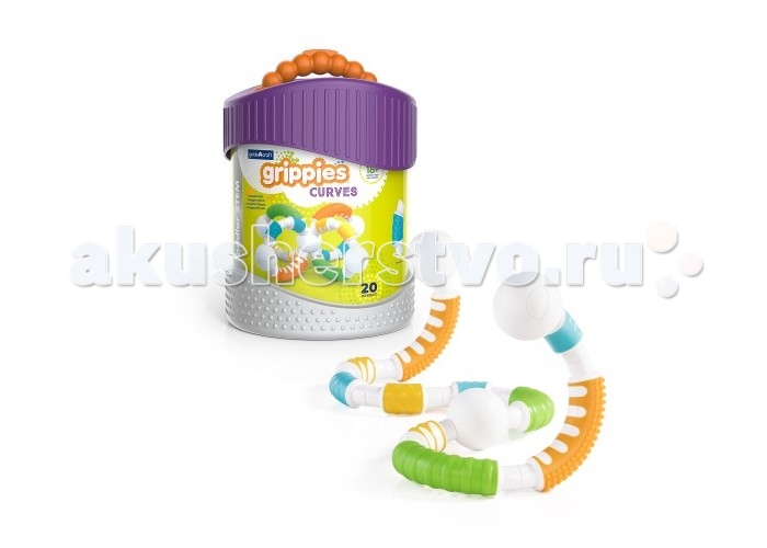 

Конструктор Guidecraft магнитный для малышей Better Builders Grippies Curves 20 деталей