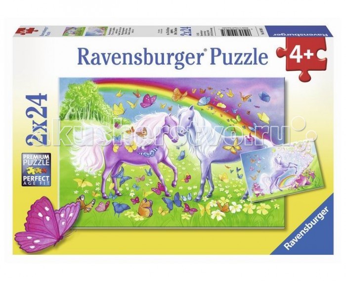 

Ravensburger Пазл Радужные лошади 2х24 элементов, Пазл Радужные лошади 2х24 элементов