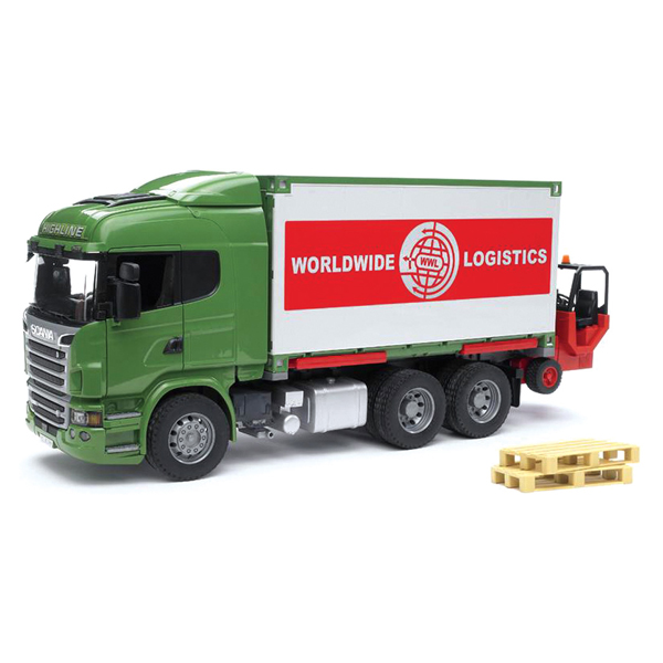 

Bruder Фургон Scania с погрузчиком и паллетами