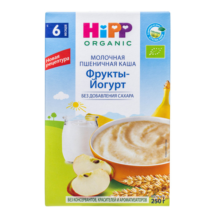 Молочная каша с фруктами hipp