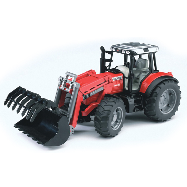 фото Bruder трактор massey ferguson 7480 с погрузчиком