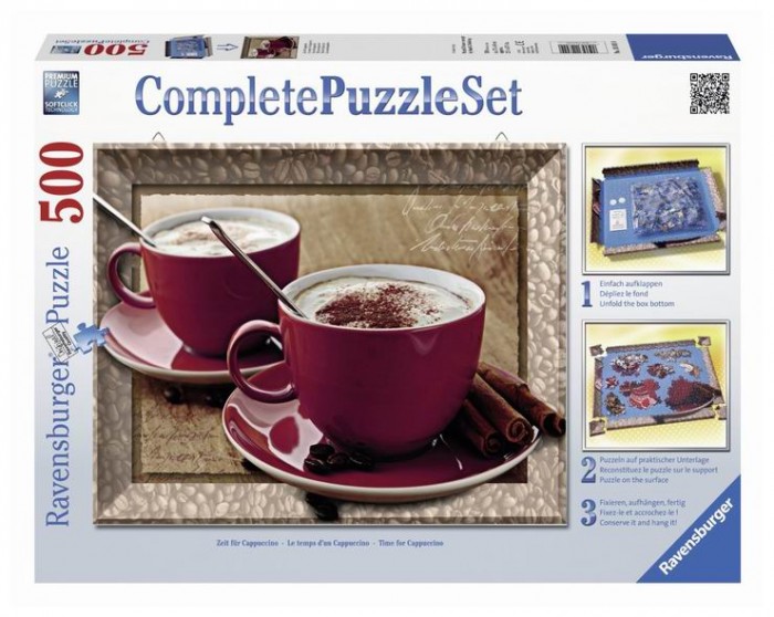 Ravensburger Пазл Капучино 500 элементовПазл Капучино 500 элементов Ravensburger Пазл Капучино 500 элементовПазл Капучино 500 элементовПаззл Ravensburger: От частицы к частице – всё высшее качество Отсутствие двух одинаковых деталей обеспечено использованием вручную изготовленного инструментария Частицы идеально соединяются Матовая поверхность исключает неприятные отблески Прочные детали не ломаются Изготовлено из экологического сырья Пазл собирается в специальной рамке, похожей на раму картины Количество деталей паззла: 500 Размер картинки: 57х44 см Материал: картон и бумага, части устойчивы к сгибанию<br>
