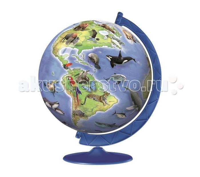 

Ravensburger 3D Пазл Глобус с редкими животными 180 элементов