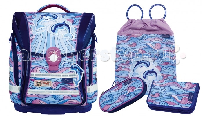 

Thorka Школьный рюкзак MC Neill Ergo Light Compact Дельфины 4 предмета