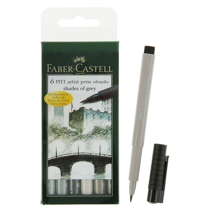 Развитие и школа , Канцелярия Faber-Castell Капиллярные ручки PITT artist pen оттенки серого 6 шт. арт: 368618 - Канцелярия Развитие и школа , Канцелярия Faber-Castell Капиллярные ручки PITT artist pen оттенки серого 6 шт. арт: 368618 - Канцелярия