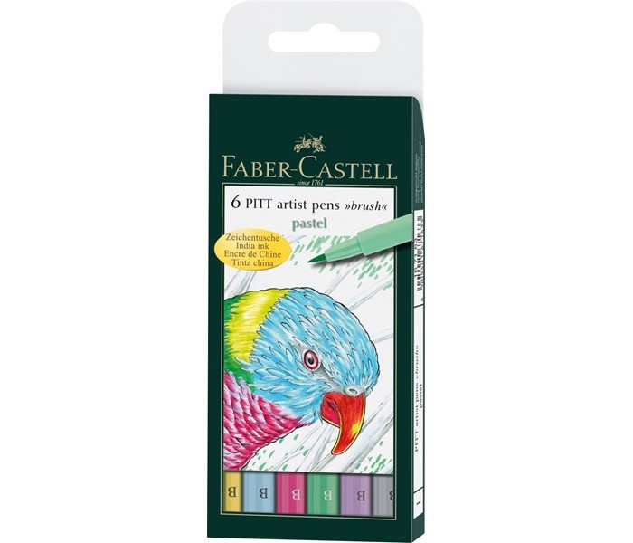 Faber-Castell Капиллярные ручки PITT artist pen пастельные оттенки 6 шт.