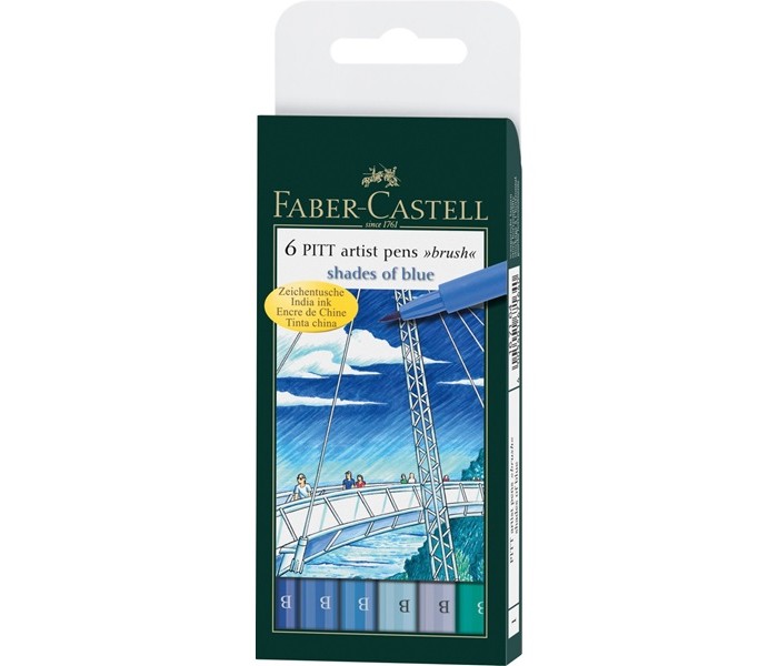 Развитие и школа , Канцелярия Faber-Castell Капиллярные ручки PITT artist pen оттенки синего 6 шт. арт: 368663 - Канцелярия Развитие и школа , Канцелярия Faber-Castell Капиллярные ручки PITT artist pen оттенки синего 6 шт. арт: 368663 - Канцелярия