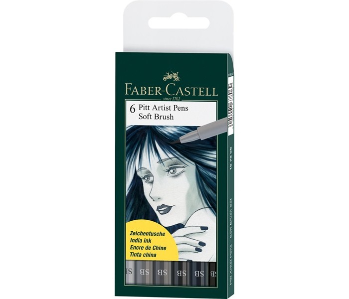 

Faber-Castell Капиллярные ручки Pitt Artist Pen Soft Brush 6 шт., Капиллярные ручки Pitt Artist Pen Soft Brush 6 шт.