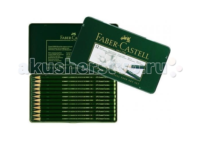 Карандаши, восковые мелки, пастель Faber-Castell Чернографитовый карандаш Castell 9000 12 шт., Карандаши, восковые мелки, пастель - артикул:368808 Карандаши, восковые мелки, пастель Faber-Castell Чернографитовый карандаш Castell 9000 12 шт., Карандаши, восковые мелки, пастель - артикул:368808