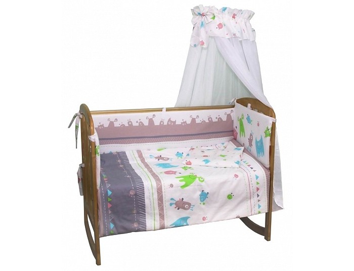 Комплекты в кроватку Polini Монстрики 140х70 (7 предметов)