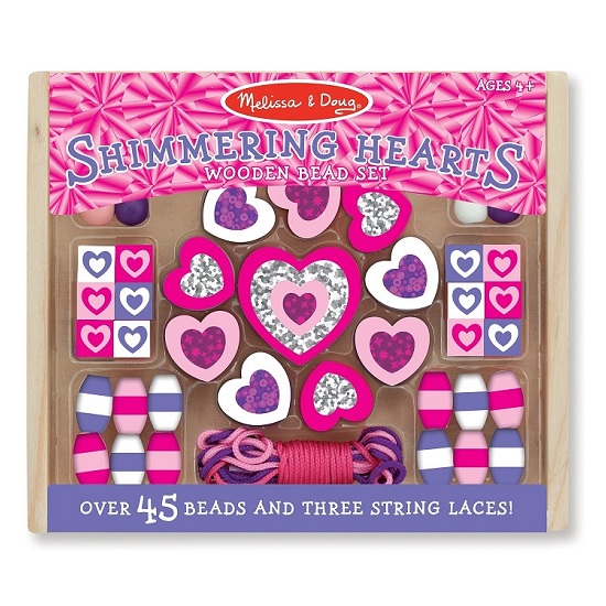 

Melissa & Doug Набор бусин Блестящие сердца, Набор бусин Блестящие сердца