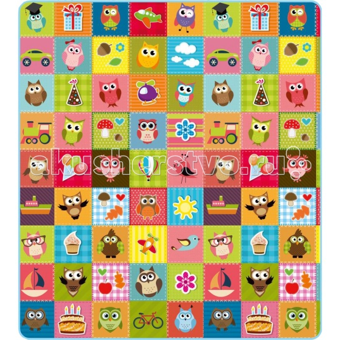 

Игровой коврик Mambobaby Совята и Мир животных двусторонний 200х180х0.5 см