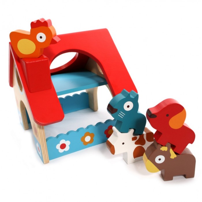 

Деревянная игрушка Djeco ферма 5 животных, ферма 5 животных