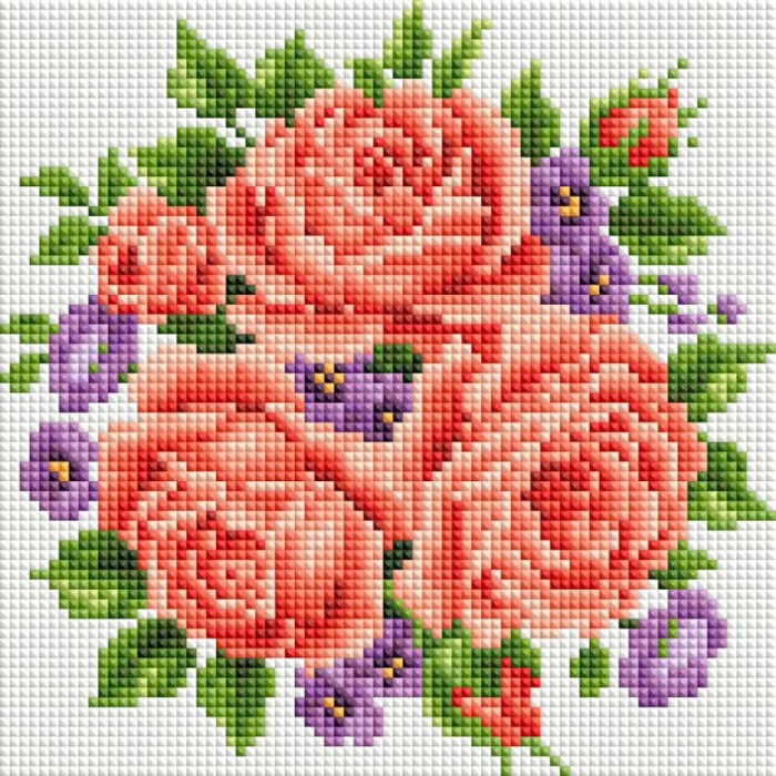Белоснежка Мозаичная картина Розы и фиалки 459-ST-PS - фото 1