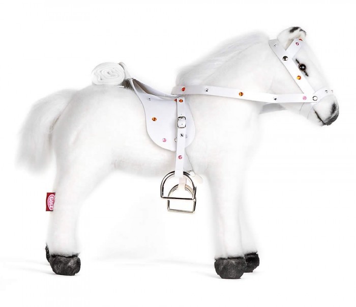 фото Мягкая игрушка Gotz Белая лошадь с седлом и уздечкой со звуком