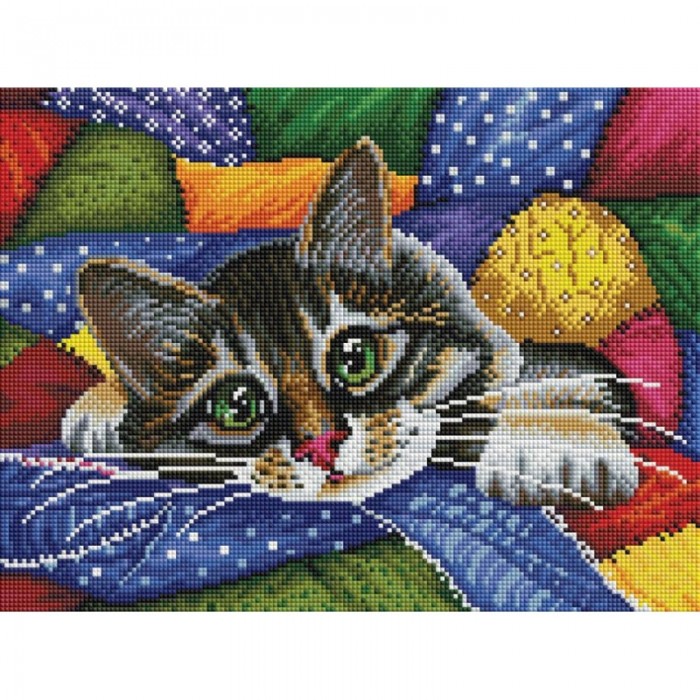 Белоснежка Мозаичная картина Котик в лоскутках 246-ST-S - фото 1