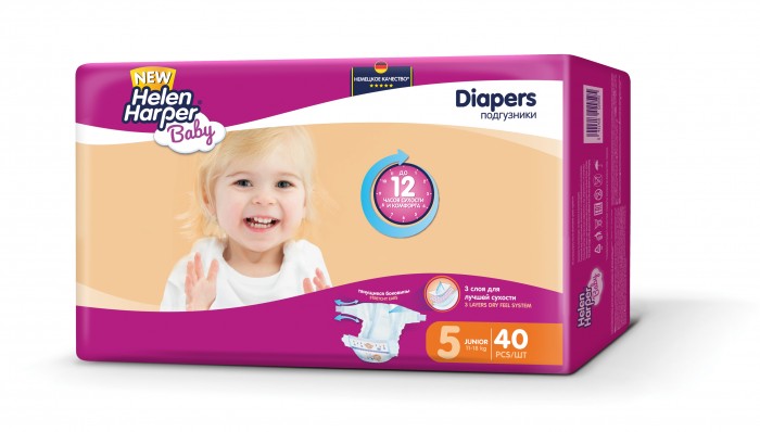 Подгузники Helen Harper Подгузники Baby Junior (11-18 кг) 40 шт. подгузники