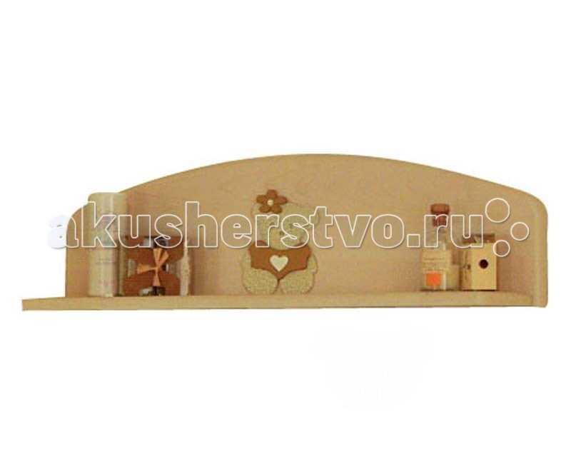 Pali Полка Caprice RoyalПолка Caprice Royal Pali Полка Caprice RoyalПолка Caprice RoyalПолка из коллекции Pali Caprice Royal для детской комнаты. Полка прекрасно впишется в интерьер и создаст в комнате уют. Украшена аппликацией в виде медвежонка. Материал - натуральное дерево, бук Размер: 73х18х16 см<br>