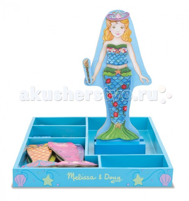 

Деревянная игрушка Melissa & Doug Магнитные игры Одень Русалочку, Магнитные игры Одень Русалочку