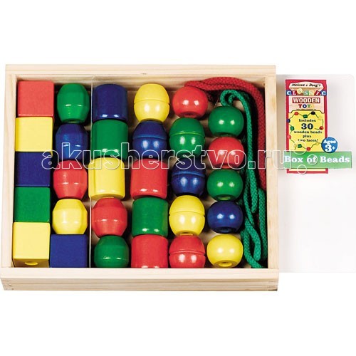 

Деревянная игрушка Melissa & Doug Первые навыки Первые бусики, Первые навыки Первые бусики