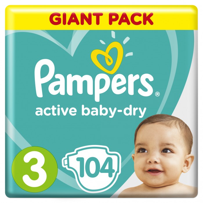 

Pampers Подгузники Active Baby-Dry Midi р.3 (6-10 кг) 104 шт., Подгузники Active Baby-Dry Midi р.3 (6-10 кг) 104 шт.