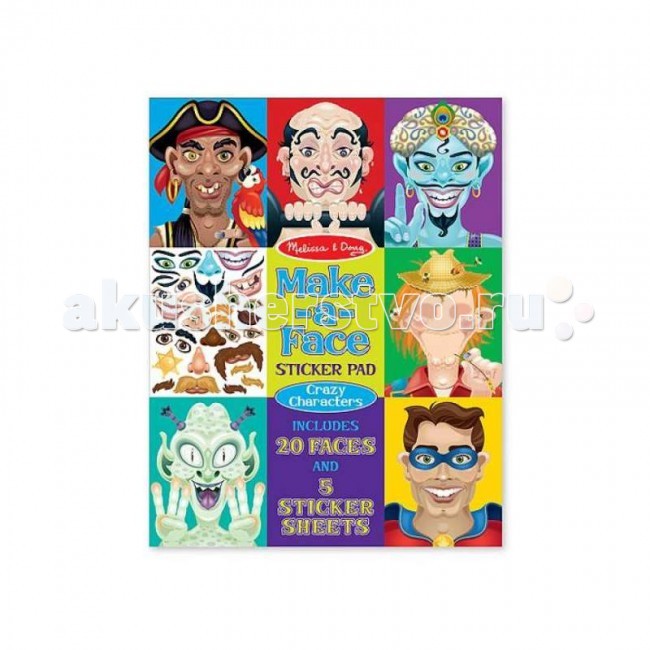 

Melissa & Doug Набор стикеров Лица - Безумные герои, Набор стикеров Лица - Безумные герои
