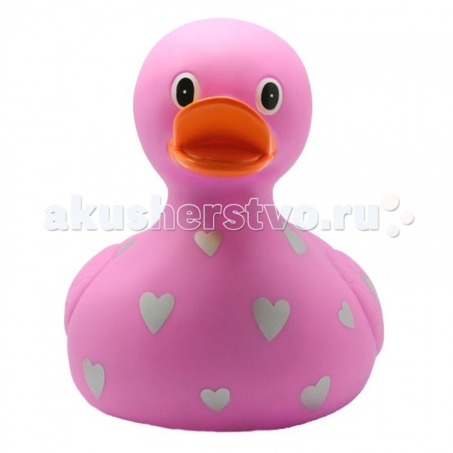 LiLaLu Игрушка для купания Уточка большая розовая с сердечками 23 см